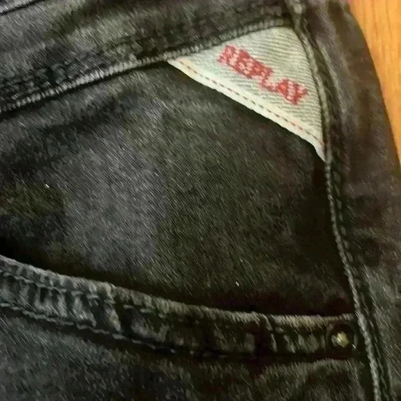 EUC REPLAY ALEJANDRA BUTTON FLY BLACK JEANS - Picture 5 of 10